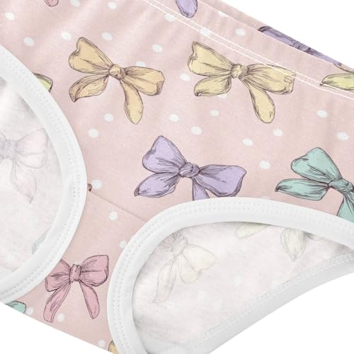 Wusikd Bows Polka Dots Girls' Underwear Cotton Girls Briefs Soft Toddler Underwear 2T4
