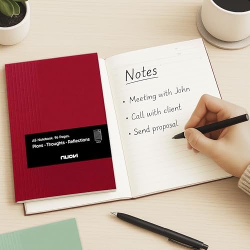 Image of Record Note Book | A5 - Dotted Journal | 96 Pages - 100GSM Pages with Soft Cover | Ideal for Office, College, School, Journaling, Meeting & More (Set of 4)