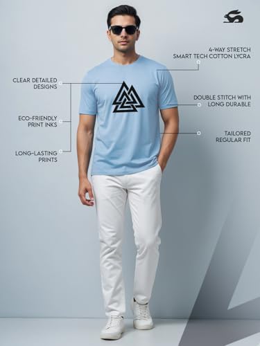 Image of ADRO Men's 100% Cotton Regular Fit T-Shirt