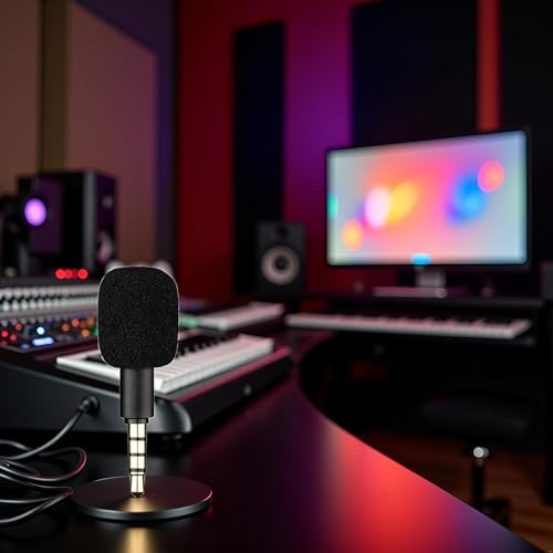 Black 4 Pole Mini Portable Microphone Jack 3.5mm Aux 4 Pole/ 3 Pole Karaoke Mic for Recorder Mobile Phone Smart Phone Computer Laptop Condenser Microphones Microphones Accessories