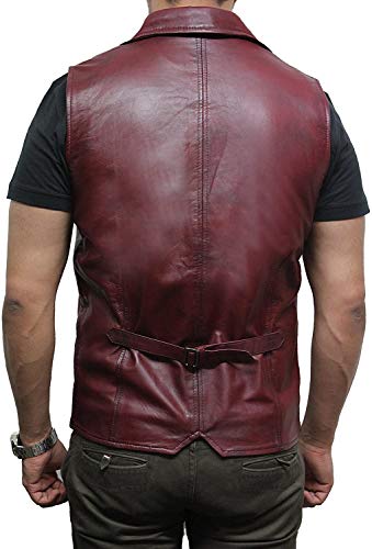 BRANDSLOCK Mens Leather Waistcoat Genuine Lambskin Vest4