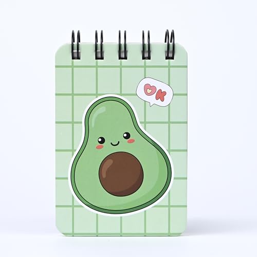 Image of Spiral Pocket Notebook (7.5 x 11 cm) | Cute Mini Notepad | Small Handy Notebook for School, Office & Personal Notes (Kiwi)