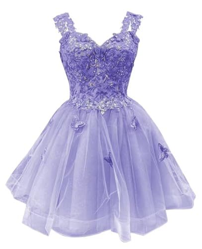 3D Butterfly Homecoming Dress for Teens 2025 A-Line Short Prom Dress