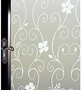 DUOFIRE Window Film Privacy Window Film Frosted Glass Film Static Cling Glass Film No Glue Anti-U...