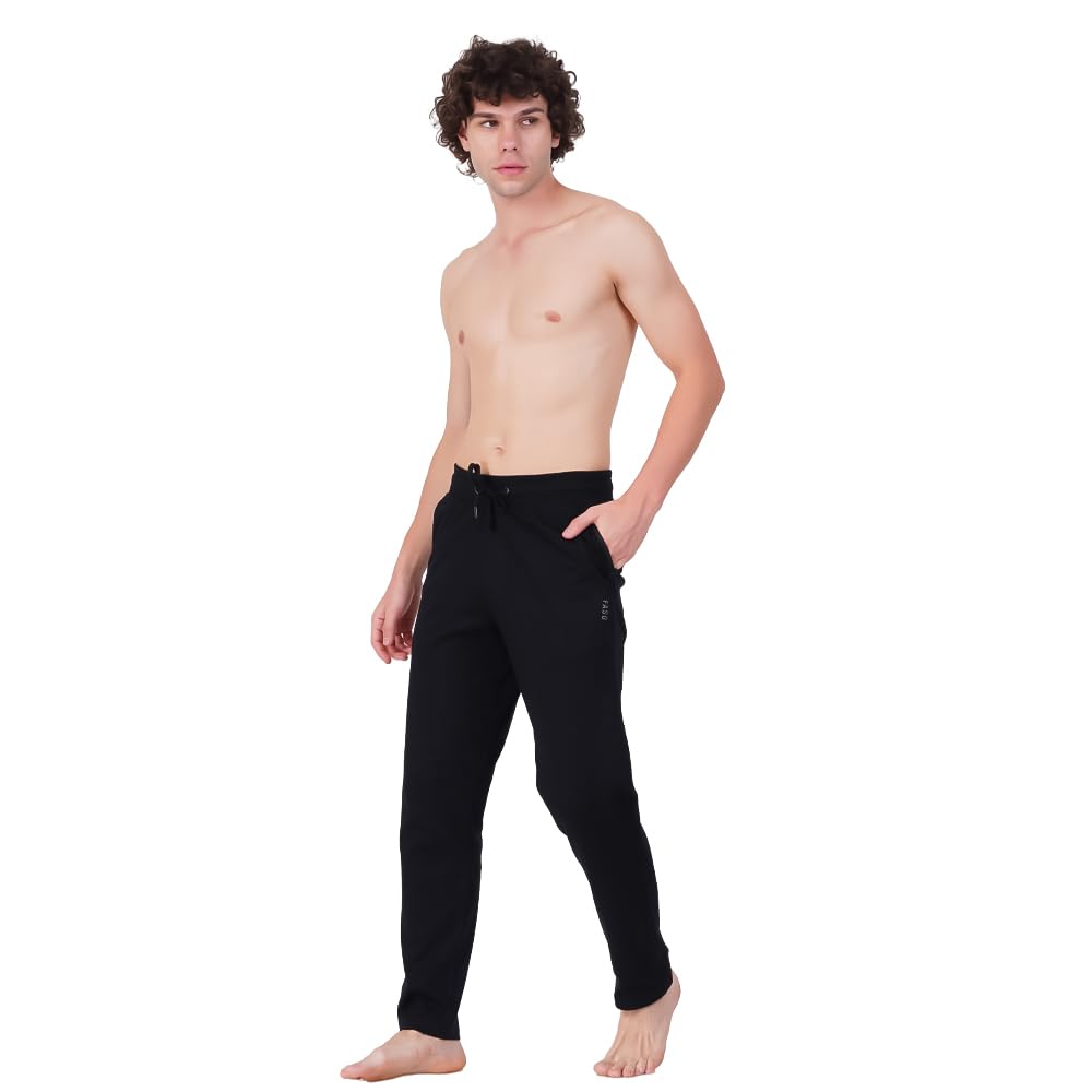 f a s o Men's 100% Cotton Interlock Knit Track Pants with Zipper Pockets, Lightweight & Breathable Joggers with Adjustable Drawcord Waistband – Stylish & Comfortable All-Weather Pants-picture-38