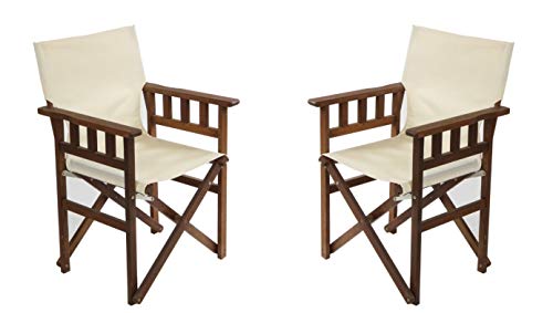BYER OF MAINE, Pangean Campaign Chair, 20" D x 23.5" W x 36" H, Holds Up to 250 lbs, Hardwood, Perfect for Patio/Deck, Wood Folding Chairs, Patio Chair, Deck Chair, Wood Camp Chair, Natural, Two Pack