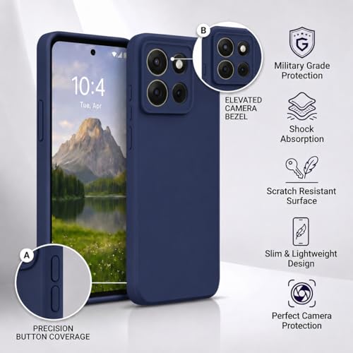 Image of FIRST MART Matte Silicone Back Cover for Motorola G37 - Blue