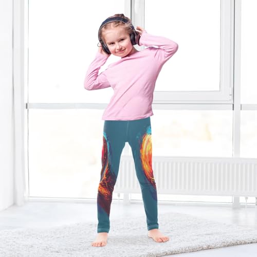 Toddler Girls Leggings Printed Yoga Pants Leggings Flaming Cricket Ball for Kids4