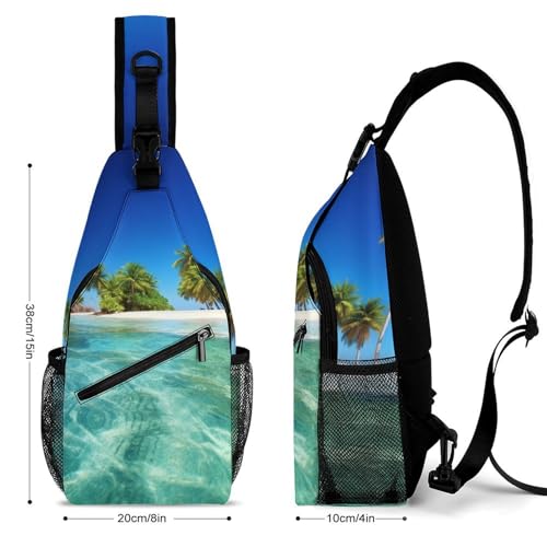 Bolso cruzado tipo sling blanco para senderismo y uso casual miniatura 2