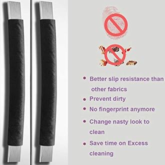 Volecy Set of 6 Refrigerator Door Handle Covers, Washable Velvet Fabric Appliance Handle for Fridge Microwave Stove Dishwasher Catch Stains Dust Fingerprint Prevent Ice hot Hand(Black)