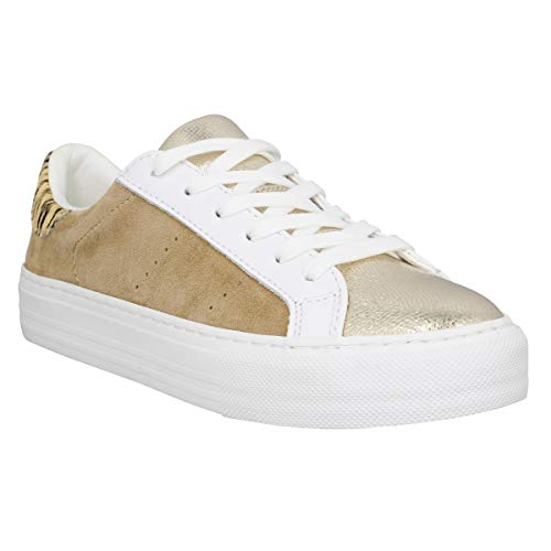 No Name Arcade Sneaker Forever Suede Femme Or Beige