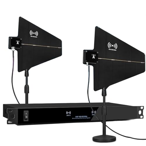 UHF Sistema de distribución de antena inalámbrica, amplificador de micrófono inalámbrico 450-950 MHz, para escenario, teatro, escuela, iglesia, conferencia, DJ, boda