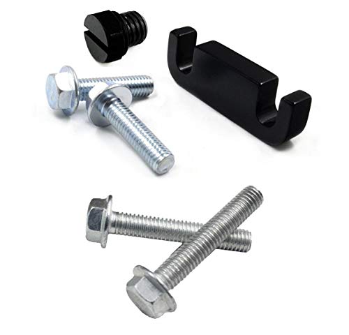 Lelecar Fuel Filter Head Housing Spacer, Air Bleeder Screw and 4pcs Bolts -for Duramax 2001-2017 (Black)