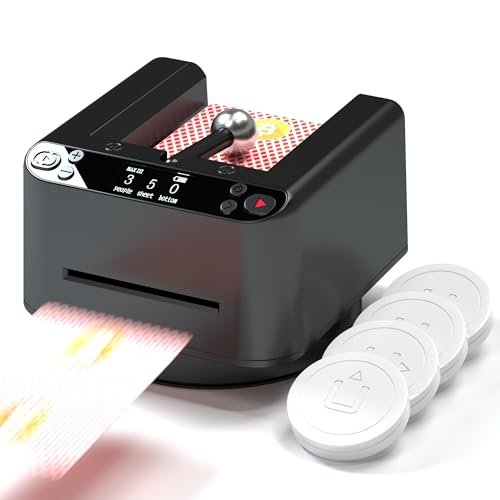 VQP Automatic Card Dealer, 360° Rotating Smart Card Dealer Machine with 4 Dealer Button, Spinning Card Dealing Machine for UNO, Blackjack, Texas Hold'em, Touch to Pause