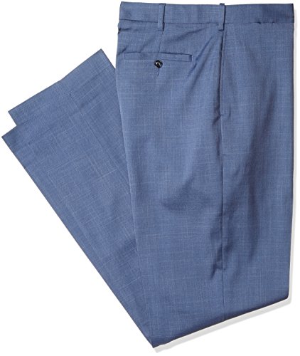 Savane Men's Big and Tall Flat Front Stretch Crosshatch Dress Pant, Vintage Indigo, 50W x 32L