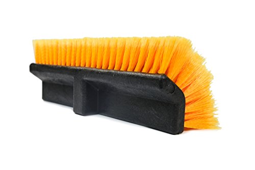 Carcarez 15" Flow-Thru Bi-Level Car Wash Brush Head Fits For Rv Cleaning With Feather-Tip Bristles Orange #TOP1