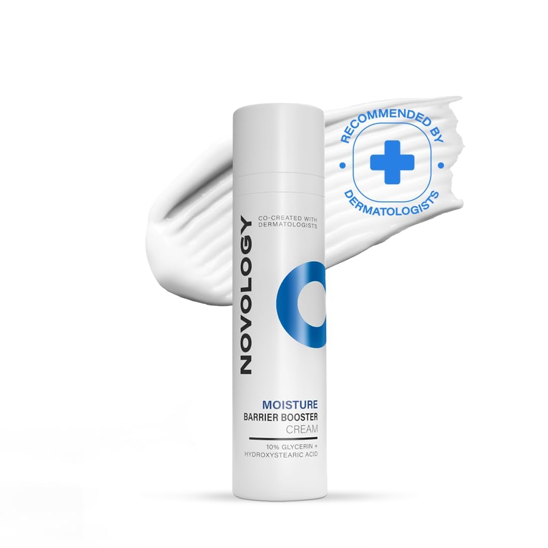 N'ovology Barrier Protect Moisturiser | Lightweight Face Moisturiser for Deep Hydration & Moisturisation | With 10% Glycerin + Hydroxystearic Acid