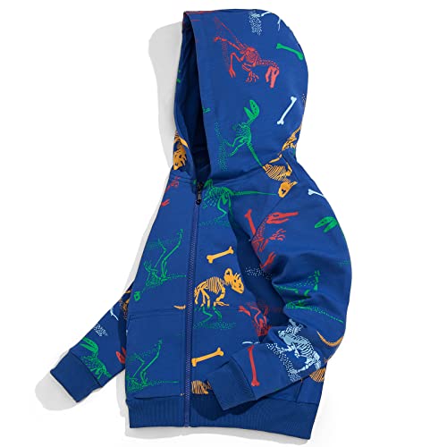 Hzxvic Boys' Fashion Hoodies & Sweatshirts,Toddler Zip Up Sweatshirt,Kids Dinosaur Hoodie,Blue 10-11 Years #TOP1