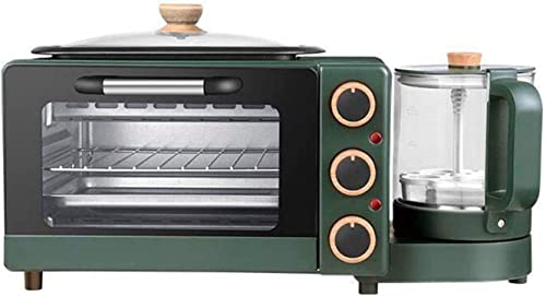 REJOON Mini Forno Macchina for la Colazione Forno Elettrico Domestico 4-in-1 Forno Multifunzione Retro Famiglia Macchina for Il caffè con Bollitore Macchina for Tostapane Elettrico Acciaio
