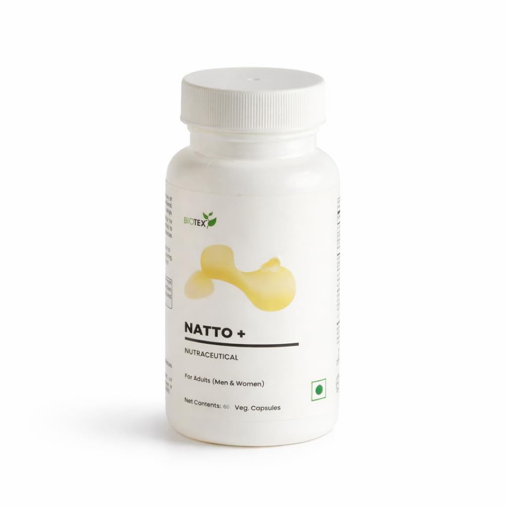Biotex Natto Plus Nutraceutical Vegetarian Capsules, 60 Count, with Nattokinase Enzyme and Fruit Extracts for Adults (60)-image-23