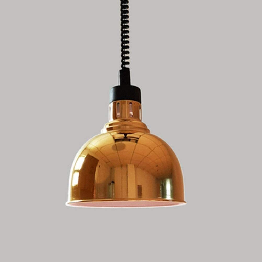 Komercyjna lampa grzewcza do żywności W250, lampa grzewcza do żywności, 1 wiszący żyrandol, prezent, żarówka na podczerwień 250 W, 220 V, złota (złota)