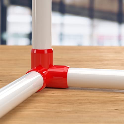 Formufit 1/2 Inch 3-Way Pvc Fittings, Elbow Corner, Furniture Grade, 1/2” Size Fitting, Red, Schedule 40 Pvc Pipe Connector, Made In Usa (Pack Of 10) #TOP4