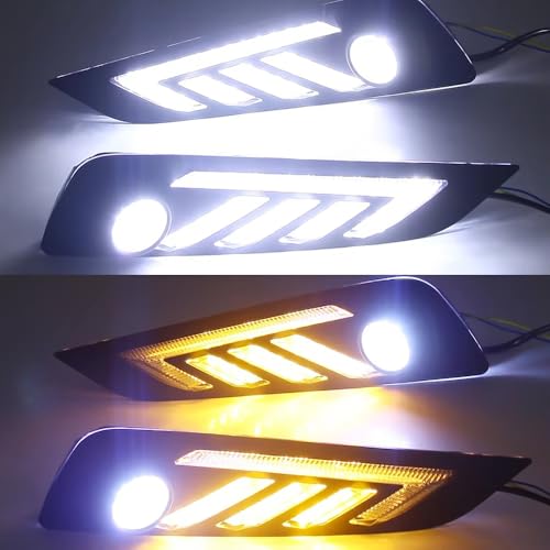 Luces DRL LED para coche MG6 2018 lámpara antiniebla con señal de giro DRL 3