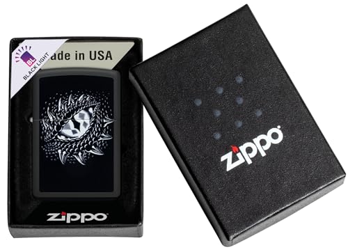 Encendedor Zippo Blacklight Dragon Eye Negro Mate miniatura 6