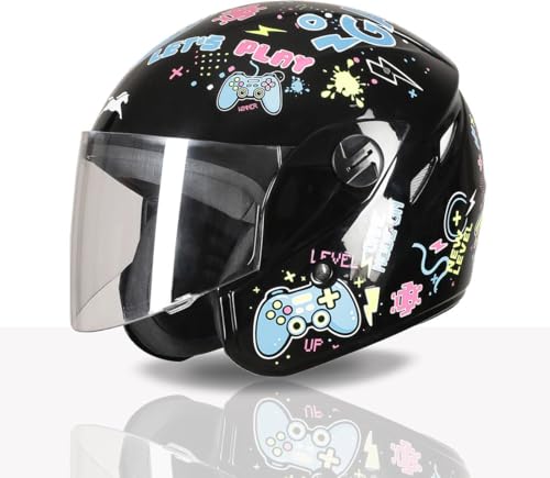 Image of TVS Moto Jr. Kids Helmet |Fun Glow in The Dark Graphics | Lightweight ISI Certified ABS Shell| Removable Cheek Pads | Ideal for Cycle Scooter Daily Ride Comfort & Protection