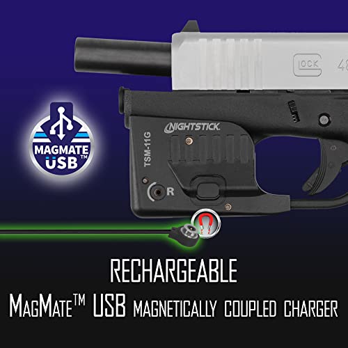 Nightstick Tsm-11G 150-Lumen Rechargeable Tactical Mounted Weapon Light W/Green Laser For Glock G42/G43/G43X/G48 #TOP6