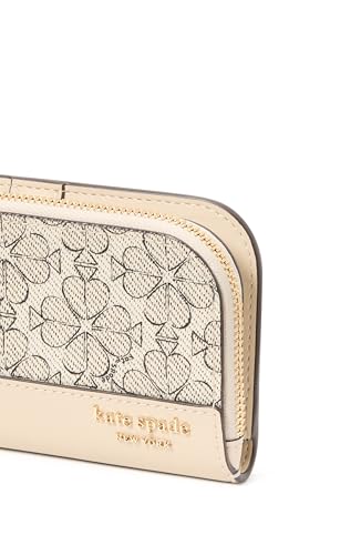 Image of kate spade new york Devin I Love You Script Embossed Leather Small Slim Bifold Wallet