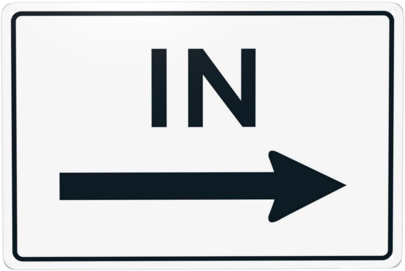 Right Arrow Rust Free Aluminum Sign - Security Warning Decor with Pre-Drilled Holes for Street Business, Warehouse Entrance - 12x16 Inch​