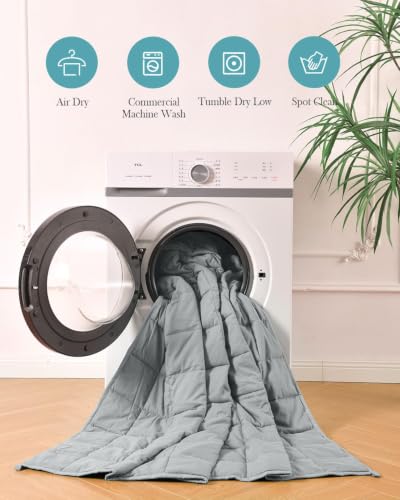 Image of Topblan Cooling Weighted Blanket for Adults, 20 lbs 88 x 104 King Size Bed