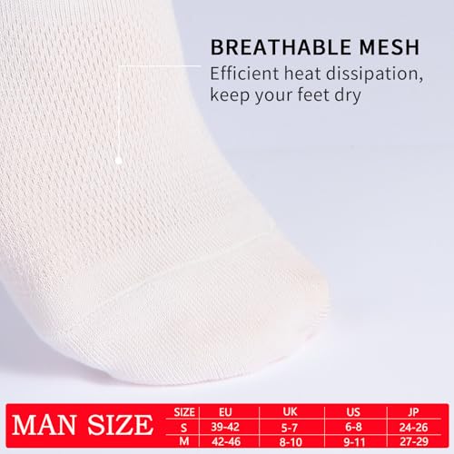 5-10 pairs of invisible boat socks men's cotton sweat absorbing mesh breathable anti slip3