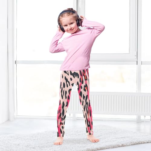 Toddler Girls Leggings Printed Yoga Pants Leggings Pink Leopard Skin for Kids4
