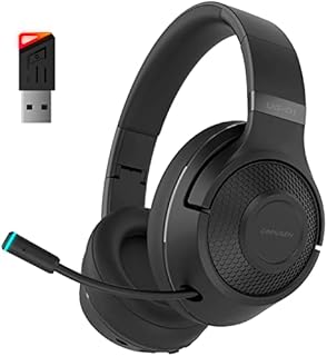 2.4Ghz Wireless Gaming Headset for PC, PS5, PS4, MacBook, with Microphone, Over-Ear Bluetooth Gaming Headphones for Cell Phone, Soft Earmuff - 25 Hours Playtime, Only Wired Mode for Xbox Series