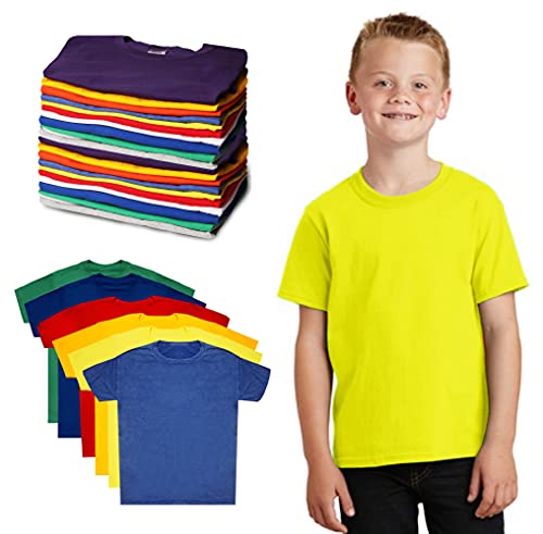 BILLIONHATS 12 Pack Kids Cotton Tshirts Bulk, Wholesale Unisex Children Tees, Lightweight Tshirt Packs for Boys Girls2