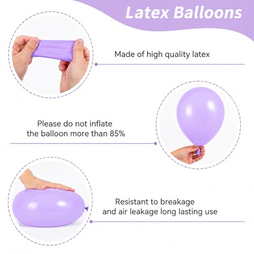 Image of Pink and Purple Balloons 50 Pcs 12 Inch