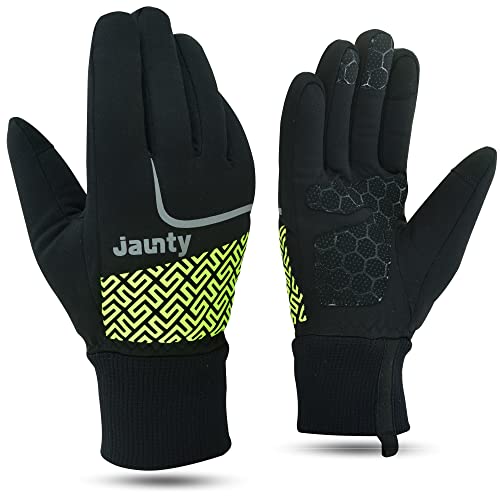 JAUNTY Gants de vélo d'hiver pour Hommes et Femmes Gants de vélo Thermiques Chauds Rembourrage en Mousse Écran Tactile Antidérapant Équitation Cyclisme Gant de Course Cover