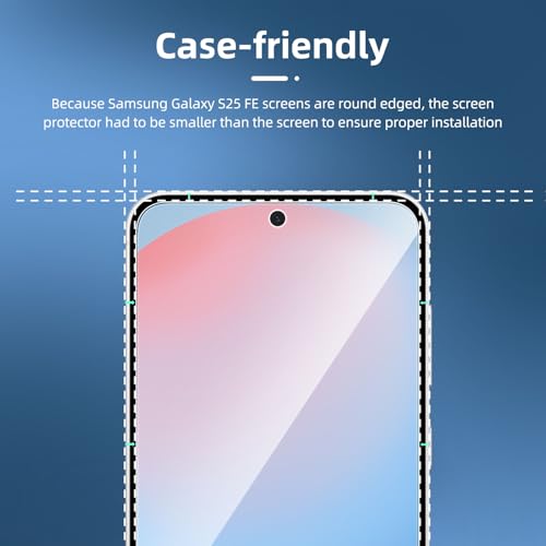 Image of NEW'C 3 Pack Designed for Samsung Galaxy S25 FE Screen Protector,Tempered Glass,Case Friendly Scratch-proof, Bubble Free, Ultra Resistant