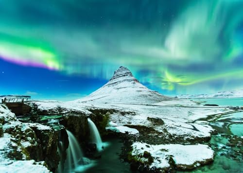 Fondo fotográfico BELECO 6x4ft Aurora Boreal miniatura 5