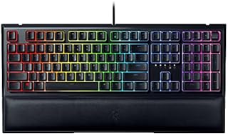Razer Ornata V2 Gaming Keyboard: Hybrid Mechanical Key Switches - Customizable Chroma RGB Lighting - Individually Backlit Keys - Detachable Plush Wrist Rest - Programmable Macros