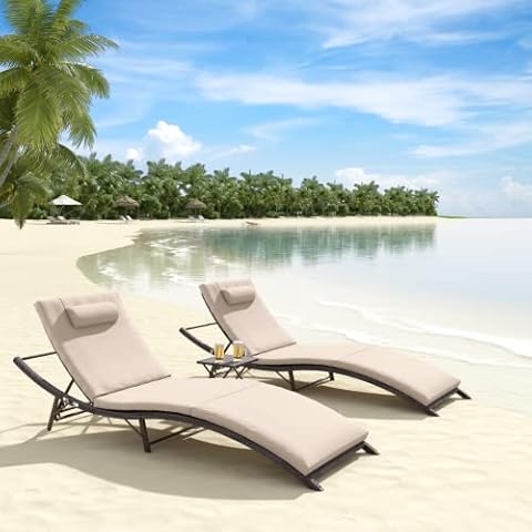 ALAULM Adjustable Pool Lounge Chairs Set Cover
