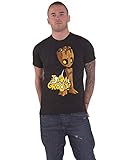 Camiseta de calidad Marvel Guardians of the Galaxy Vol 2 T Camiseta Groot Pop Logo nuevo oficial para hombre Negro Medium