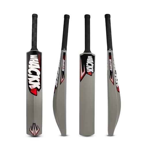 Image of WHACKK Double Blade Cricket Bat Full Size - Virgin Plastic Heavy-Duty Tennis & Turf Bat | Bigger Sweet Spot, Crack-Resistant | Tournament Standard Size 8 for Adults & Seniors (Grey)