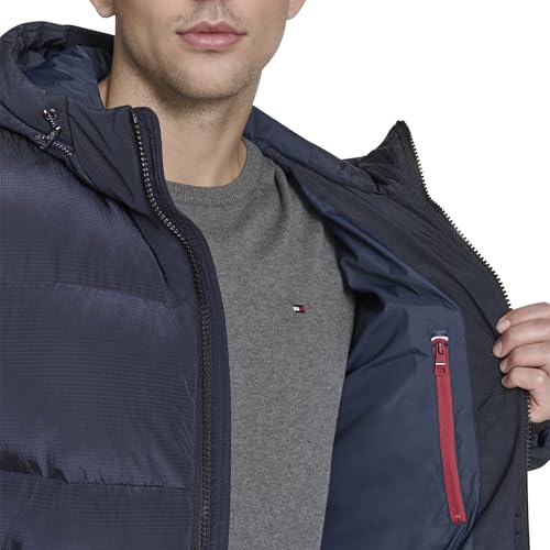 Tommy Hilfiger Herren Schnorcheljacke mit Kapuze, Marineblau, Größe XXL – Ansicht 6