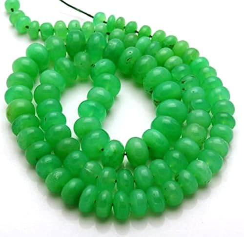 Perles de chrysoprase verte de 4.5 à 8 mm pour création de bijoux - 2