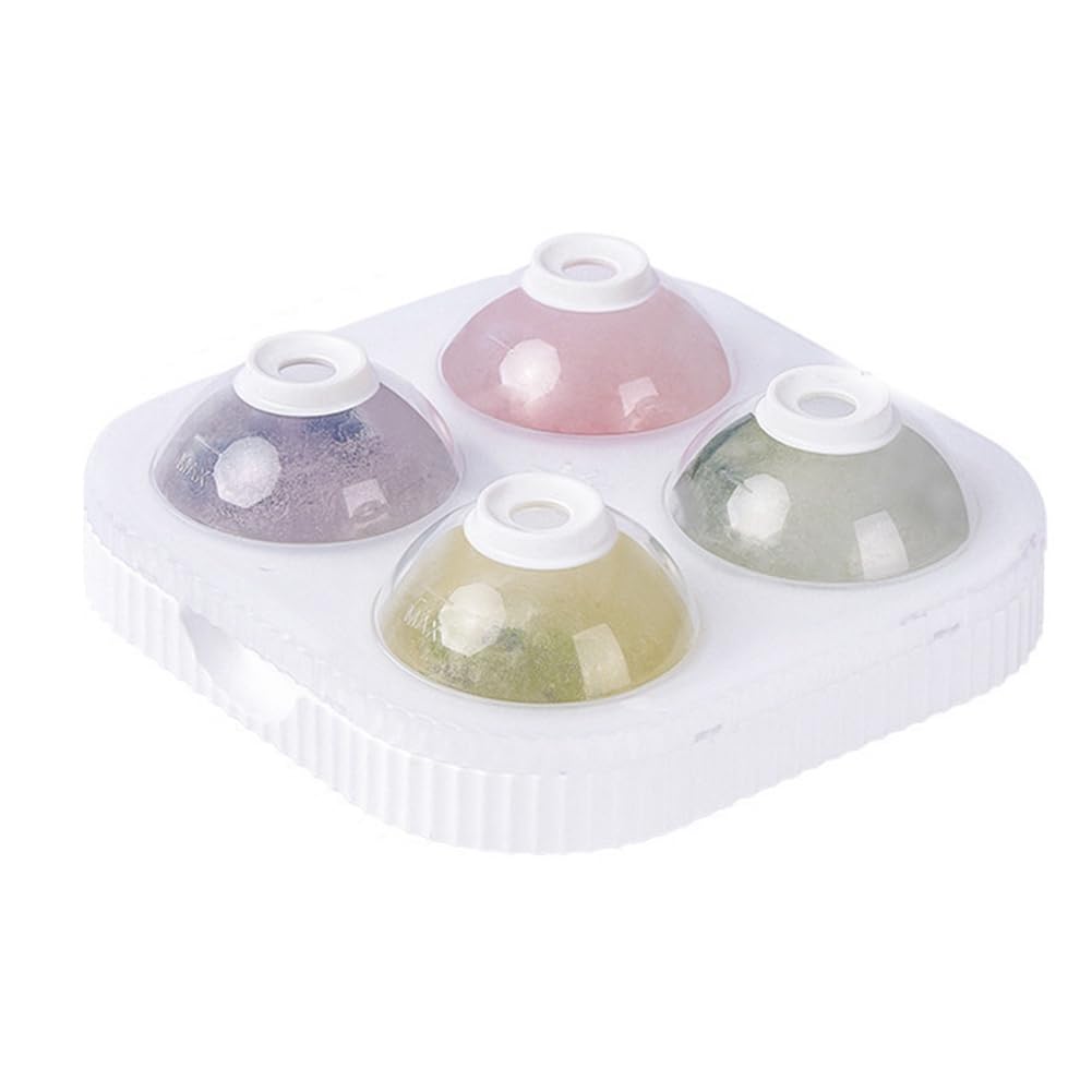 CTRLZS Ice Ball Maker Large 6.5cm Big Round Sphere High Balls Ice Shape Cube-Mold Tray for Whiskey Cocktail Bar Tools Easy Install,White
