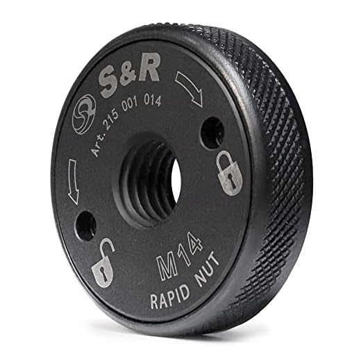 S&R Tuerca de Sujeción Rápida M14 Amoladora Bosch Black&Decker Dewalt Hitachi Metabo Makita. Tuerca m 14 negra