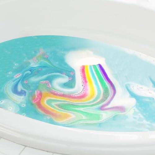 2 Pieces Cloud-Shaped Rainbow Bath Bombs Gift Set, 110g Each, Large Striped Fizzy Bath Bombs for Kids Adults, Handmade Natural Vegan Bath Fizzies with Strawberry Oils, Ideal for Relaxing Spa Bath - Image 6